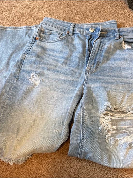 American Eagle Outfitters Denim - American Eagle Outfitters Light Blue Distressed Straight Leg Jeans